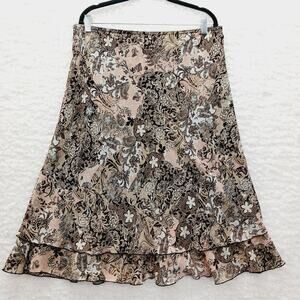 Skirt Midi Whimsycore Romantic Fairy Ruffle Grunge Goth Stretch Waist Size L